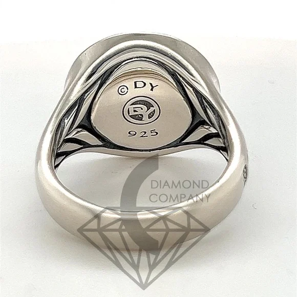 David Yurman PETRVS Lion Tag Coin Signet Men's Ring Size 5 Silver Brand New DY - Picture 7 of 10